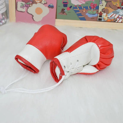 1 Pair Car Boxing Gloves Hanging Ornament Leather Auto Rearview Mirror Pendant DIY Car Accessories Interior Cool Decoration - Sahin Orginals