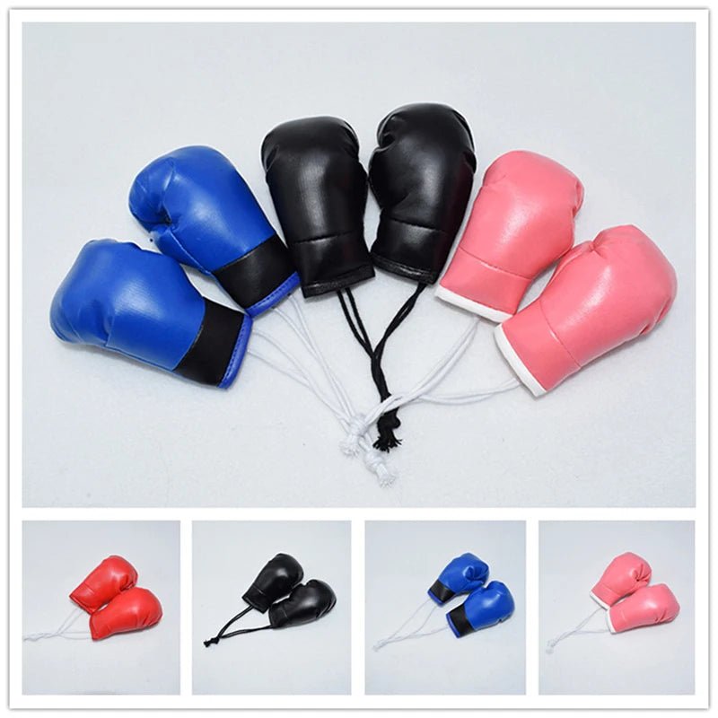 1 Pair Car Boxing Gloves Hanging Ornament Leather Auto Rearview Mirror Pendant DIY Car Accessories Interior Cool Decoration - Sahin Orginals