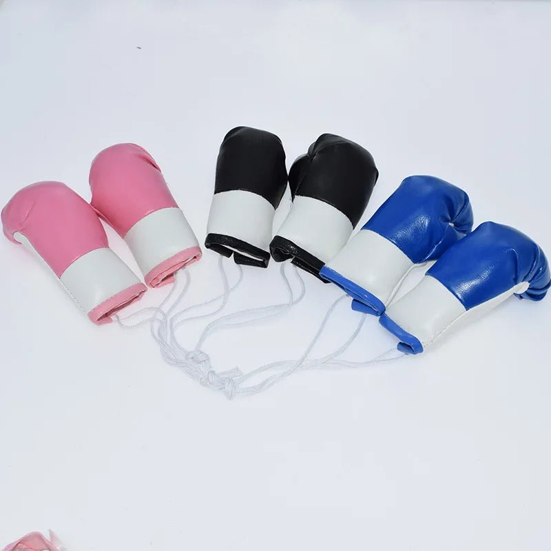 1 Pair Car Boxing Gloves Hanging Ornament Leather Auto Rearview Mirror Pendant DIY Car Accessories Interior Cool Decoration - Sahin Orginals