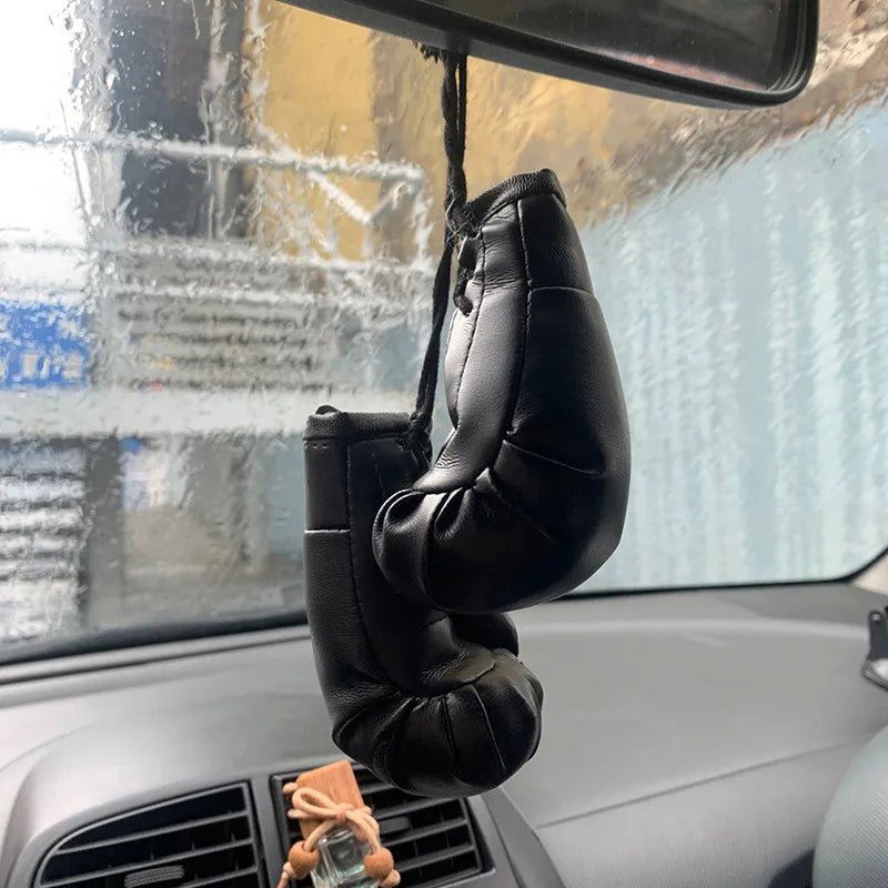1 Pair Car Boxing Gloves Hanging Ornament Leather Auto Rearview Mirror Pendant DIY Car Accessories Interior Cool Decoration - Sahin Orginals
