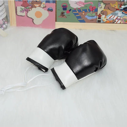 1 Pair Car Boxing Gloves Hanging Ornament Leather Auto Rearview Mirror Pendant DIY Car Accessories Interior Cool Decoration - Sahin Orginals