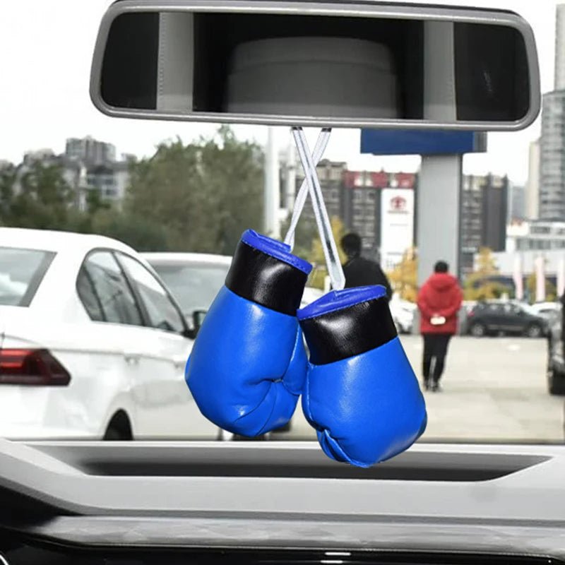 1 Pair Car Boxing Gloves Hanging Ornament Leather Auto Rearview Mirror Pendant DIY Car Accessories Interior Cool Decoration - Sahin Orginals