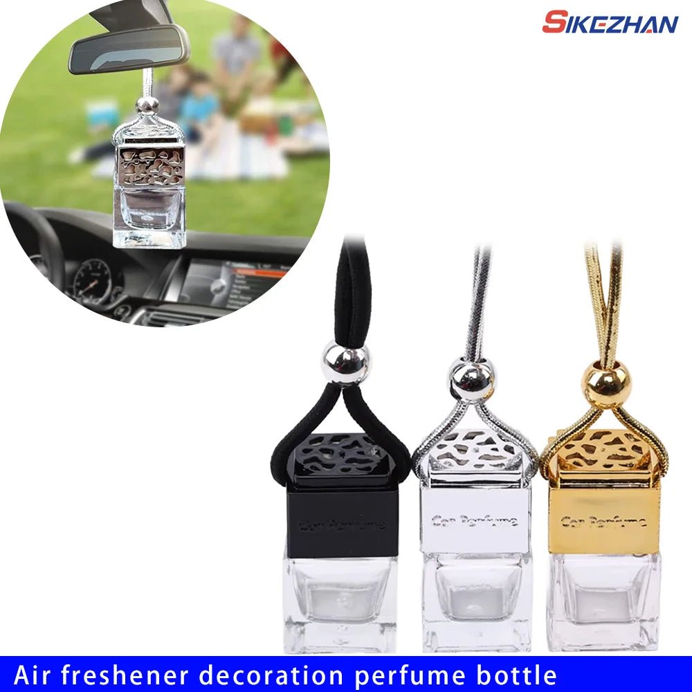 Air Freshener Ornament Perfume Bottle Pendant Essential Oils Auto Car Perfume Bottle Hanging Glass Bottle Car - styling - Sahin Orginals