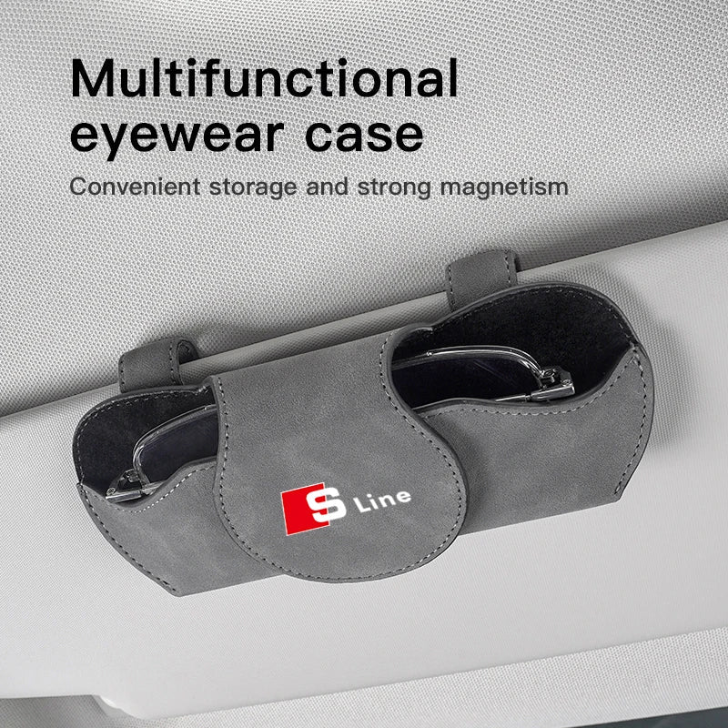 Car Sunglasses Multi - Function Storage Box For Audi Sline A3 A1 A4 B8 B7 A6 C7 A5 A7 A8 B9 B6 C6 Q2 Q3 Q5 Q7 Q8 TT S3 S4 S7 S8 - Sahin Orginals