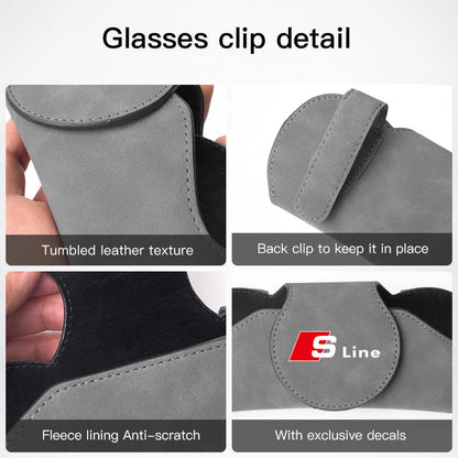 Car Sunglasses Multi - Function Storage Box For Audi Sline A3 A1 A4 B8 B7 A6 C7 A5 A7 A8 B9 B6 C6 Q2 Q3 Q5 Q7 Q8 TT S3 S4 S7 S8 - Sahin Orginals