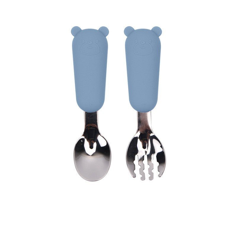 Cartoon Bear Silicone Baby Spoon – Kinder - Besteck für sicheres und lustiges Füttern - Sahin Orginals