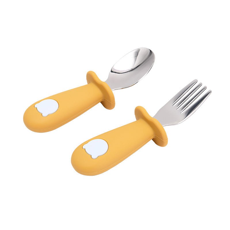 Cartoon Bear Silicone Baby Spoon – Kinder - Besteck für sicheres und lustiges Füttern - Sahin Orginals