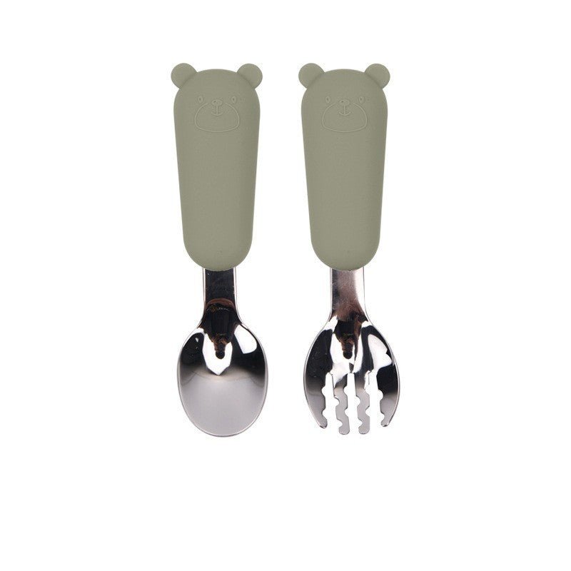 Cartoon Bear Silicone Baby Spoon – Kinder - Besteck für sicheres und lustiges Füttern - Sahin Orginals