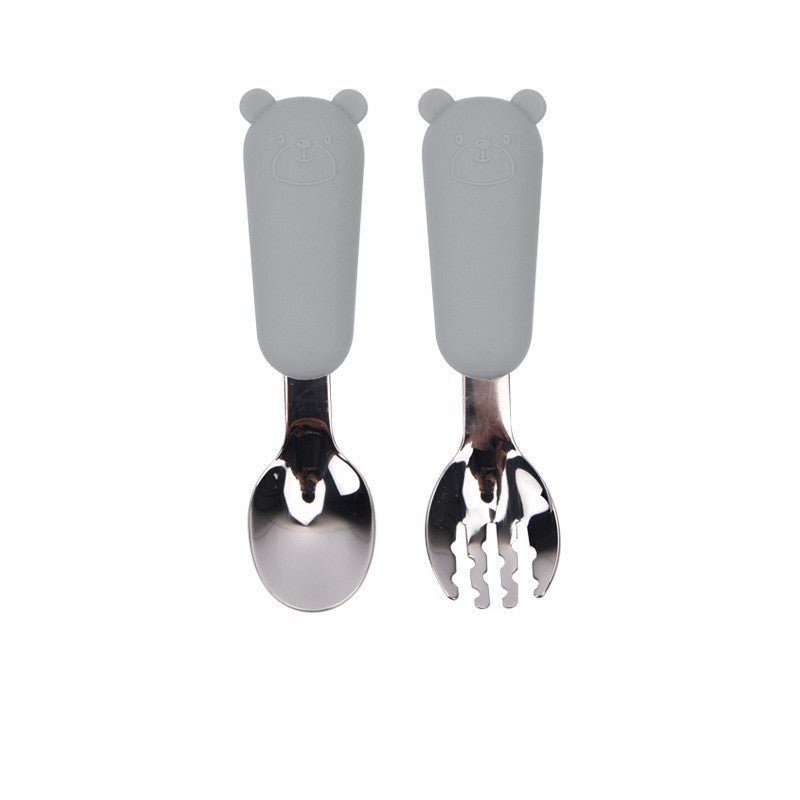 Cartoon Bear Silicone Baby Spoon – Kinder - Besteck für sicheres und lustiges Füttern - Sahin Orginals