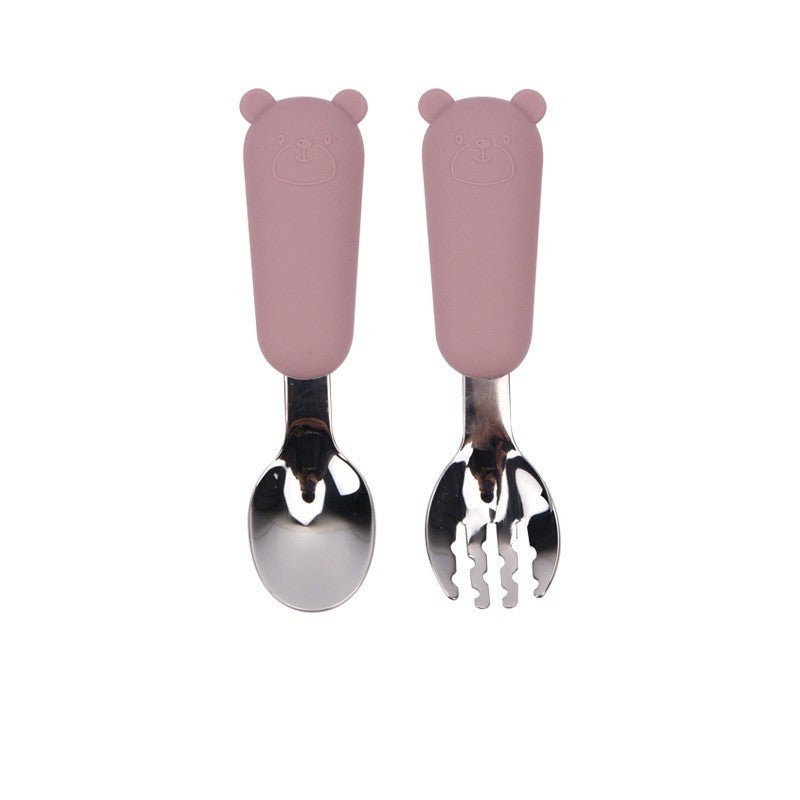 Cartoon Bear Silicone Baby Spoon – Kinder - Besteck für sicheres und lustiges Füttern - Sahin Orginals