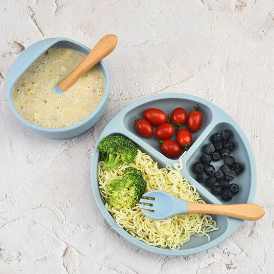 Children's Silicone Tableware – Fütterungsschale mit Saugnapf | Anti - Rutsch Babygeschirr - Sahin Orginals