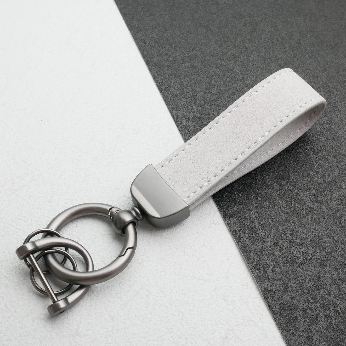 Custom Car Logo Suede Leather Keychain for Men and Women Retro Vintage Personalized Keyring Laser Engrave Key Chain Ring Gift - Sahin Orginals