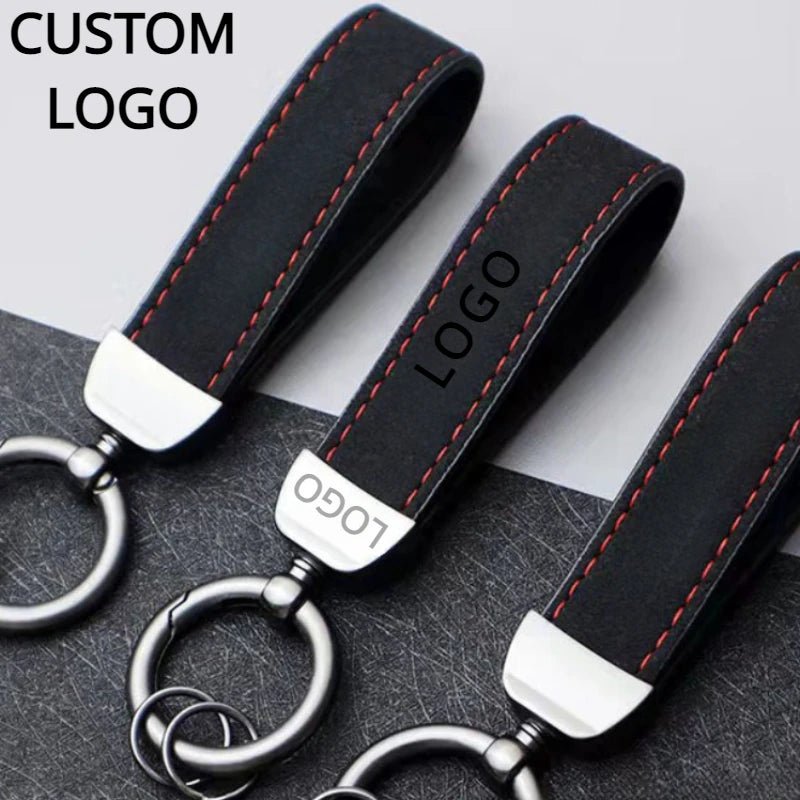 Custom Car Logo Suede Leather Keychain for Men and Women Retro Vintage Personalized Keyring Laser Engrave Key Chain Ring Gift - Sahin Orginals