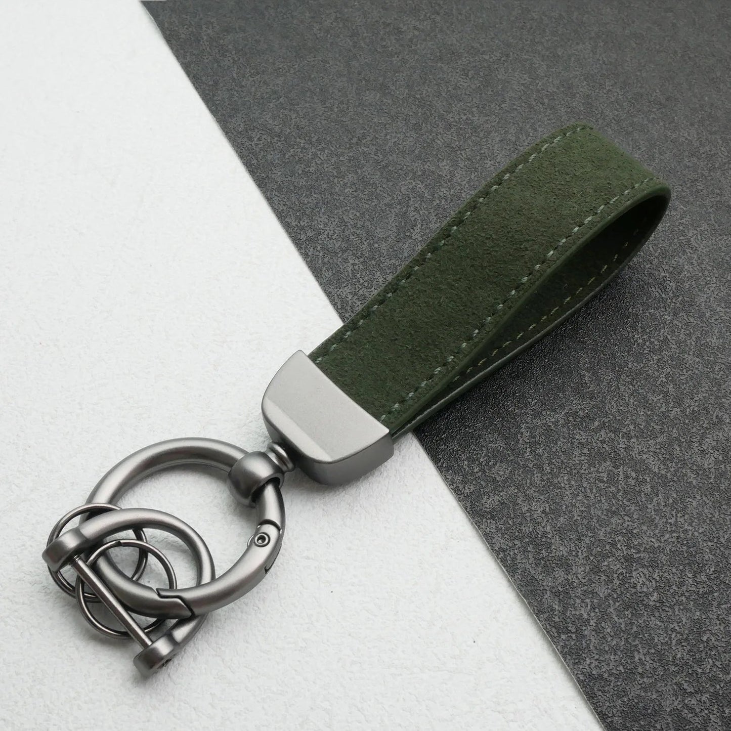 Custom Car Logo Suede Leather Keychain for Men and Women Retro Vintage Personalized Keyring Laser Engrave Key Chain Ring Gift - Sahin Orginals