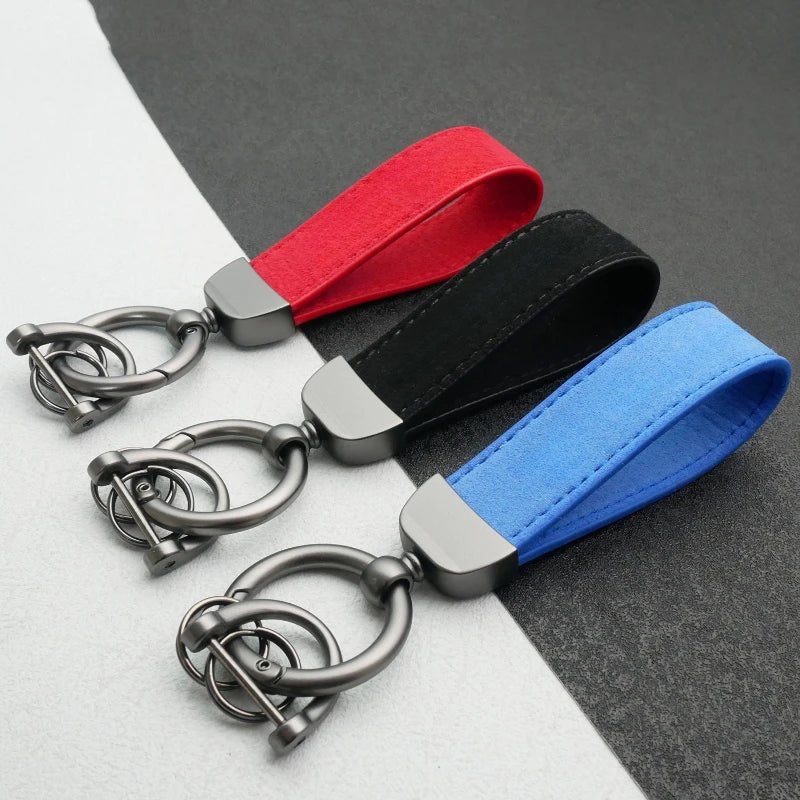 Custom Car Logo Suede Leather Keychain for Men and Women Retro Vintage Personalized Keyring Laser Engrave Key Chain Ring Gift - Sahin Orginals