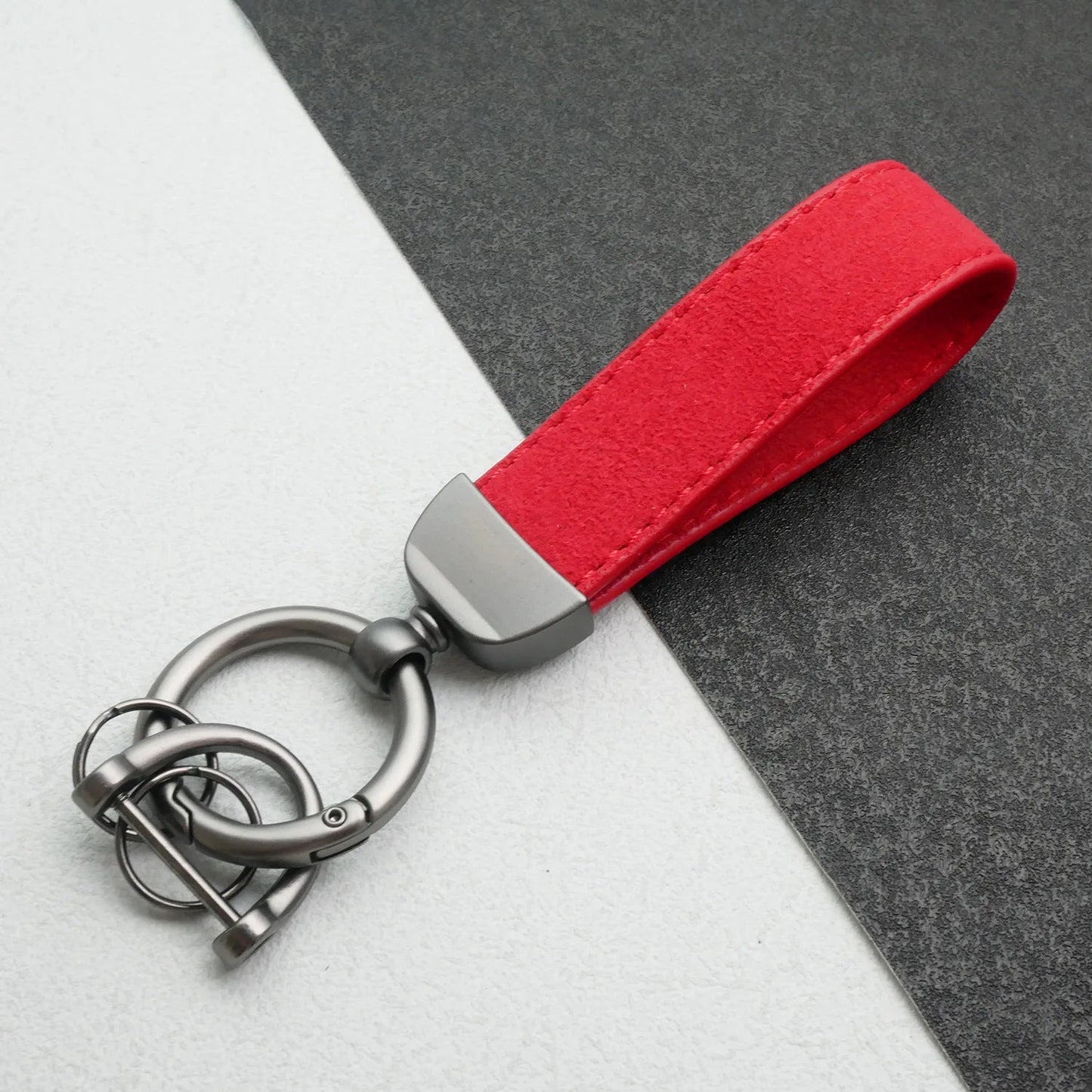 Custom Car Logo Suede Leather Keychain for Men and Women Retro Vintage Personalized Keyring Laser Engrave Key Chain Ring Gift - Sahin Orginals