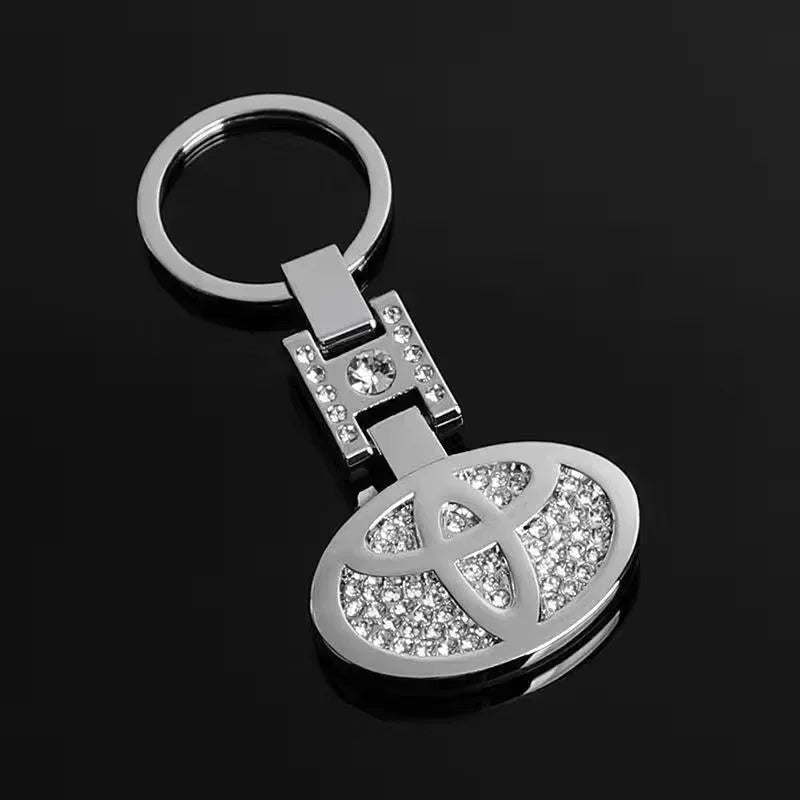 Double - Sided Car Emblem Metal Keychain Jewelry Pendant Diamond Embedded Auto Brand Key Ring for Mercedes BMW Volkswagen - Sahin Orginals