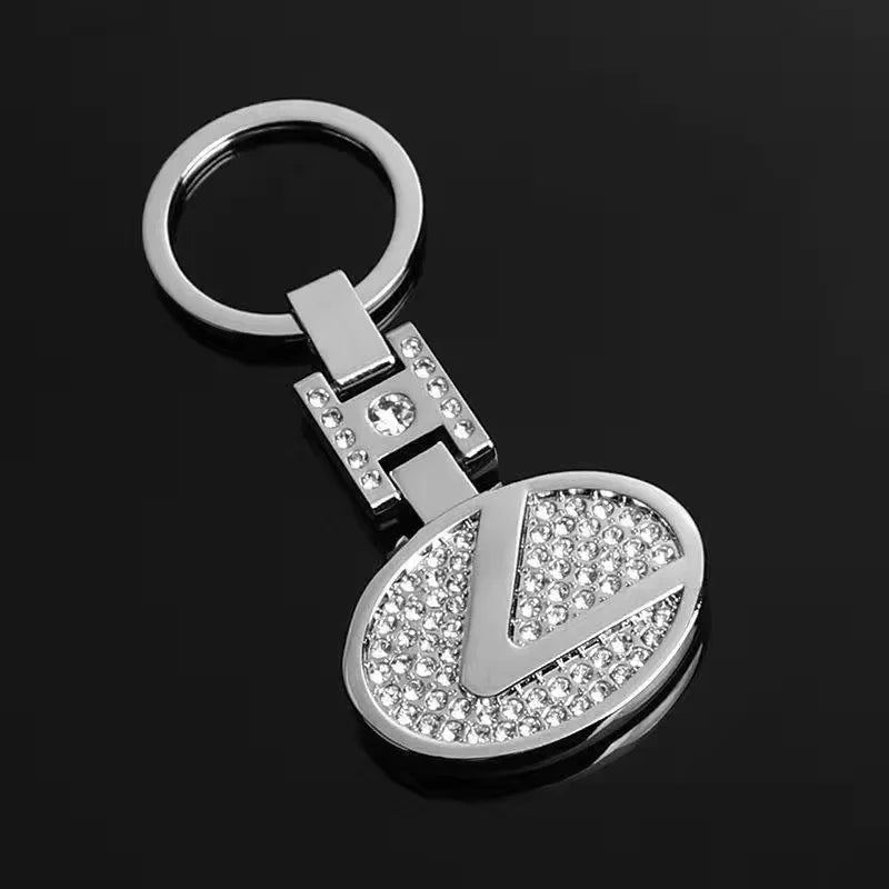 Double - Sided Car Emblem Metal Keychain Jewelry Pendant Diamond Embedded Auto Brand Key Ring for Mercedes BMW Volkswagen - Sahin Orginals
