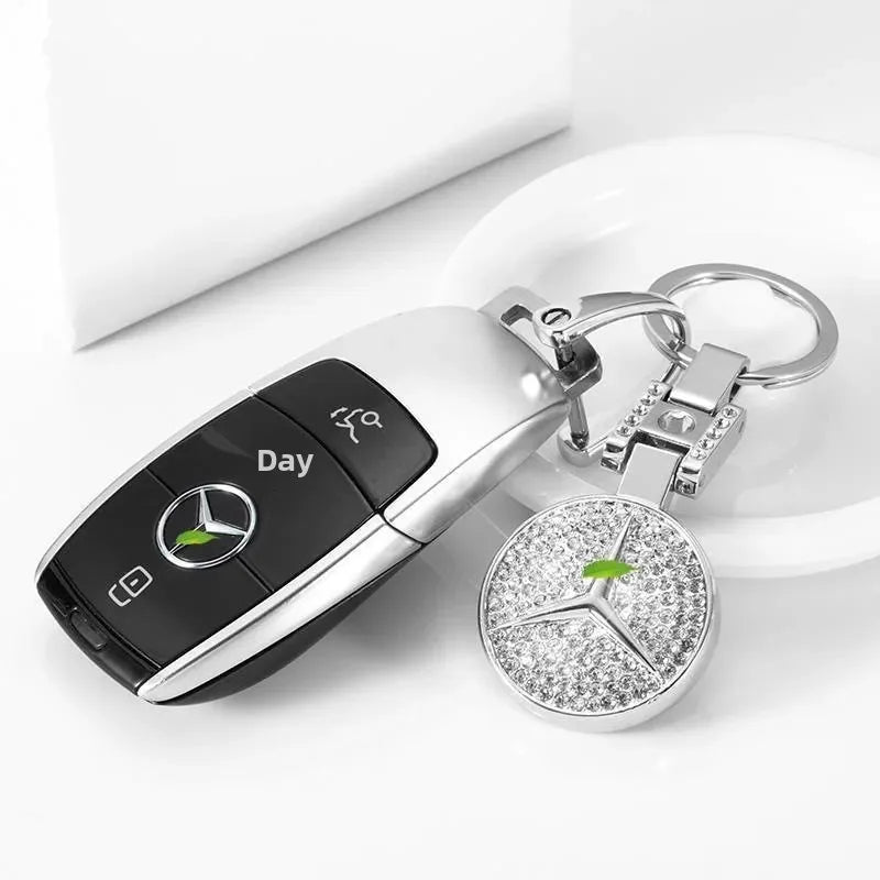 Double - Sided Car Emblem Metal Keychain Jewelry Pendant Diamond Embedded Auto Brand Key Ring for Mercedes BMW Volkswagen - Sahin Orginals