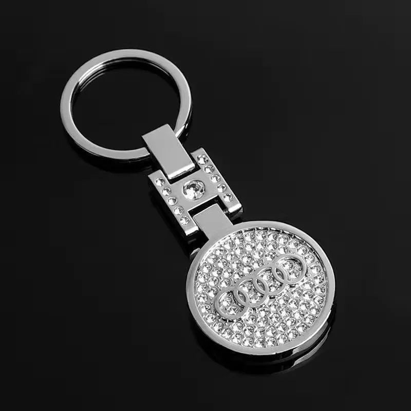 Double - Sided Car Emblem Metal Keychain Jewelry Pendant Diamond Embedded Auto Brand Key Ring for Mercedes BMW Volkswagen - Sahin Orginals