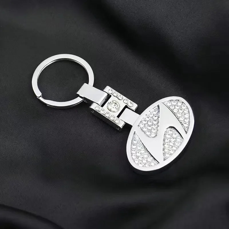 Double - Sided Car Emblem Metal Keychain Jewelry Pendant Diamond Embedded Auto Brand Key Ring for Mercedes BMW Volkswagen - Sahin Orginals