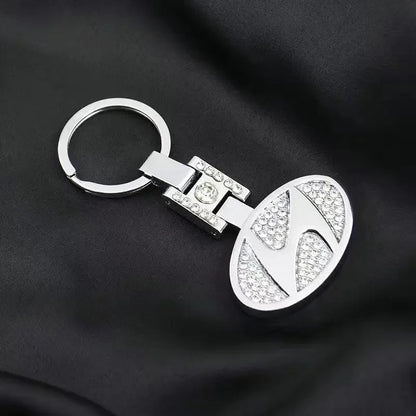 Double - Sided Car Emblem Metal Keychain Jewelry Pendant Diamond Embedded Auto Brand Key Ring for Mercedes BMW Volkswagen - Sahin Orginals