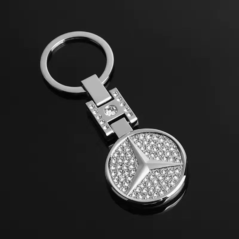 Double - Sided Car Emblem Metal Keychain Jewelry Pendant Diamond Embedded Auto Brand Key Ring for Mercedes BMW Volkswagen - Sahin Orginals