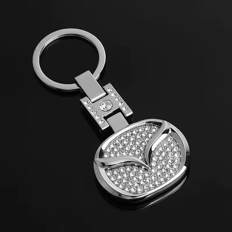 Double - Sided Car Emblem Metal Keychain Jewelry Pendant Diamond Embedded Auto Brand Key Ring for Mercedes BMW Volkswagen - Sahin Orginals