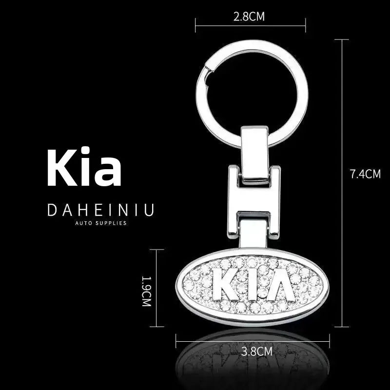 Double - Sided Car Emblem Metal Keychain Jewelry Pendant Diamond Embedded Auto Brand Key Ring for Mercedes BMW Volkswagen - Sahin Orginals