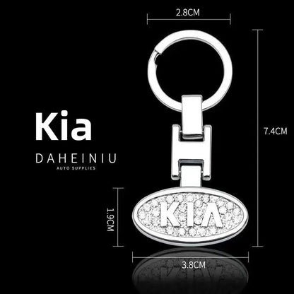 Double - Sided Car Emblem Metal Keychain Jewelry Pendant Diamond Embedded Auto Brand Key Ring for Mercedes BMW Volkswagen - Sahin Orginals