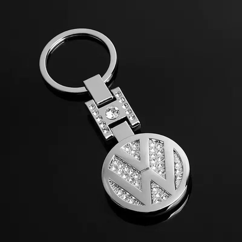 Double - Sided Car Emblem Metal Keychain Jewelry Pendant Diamond Embedded Auto Brand Key Ring for Mercedes BMW Volkswagen - Sahin Orginals