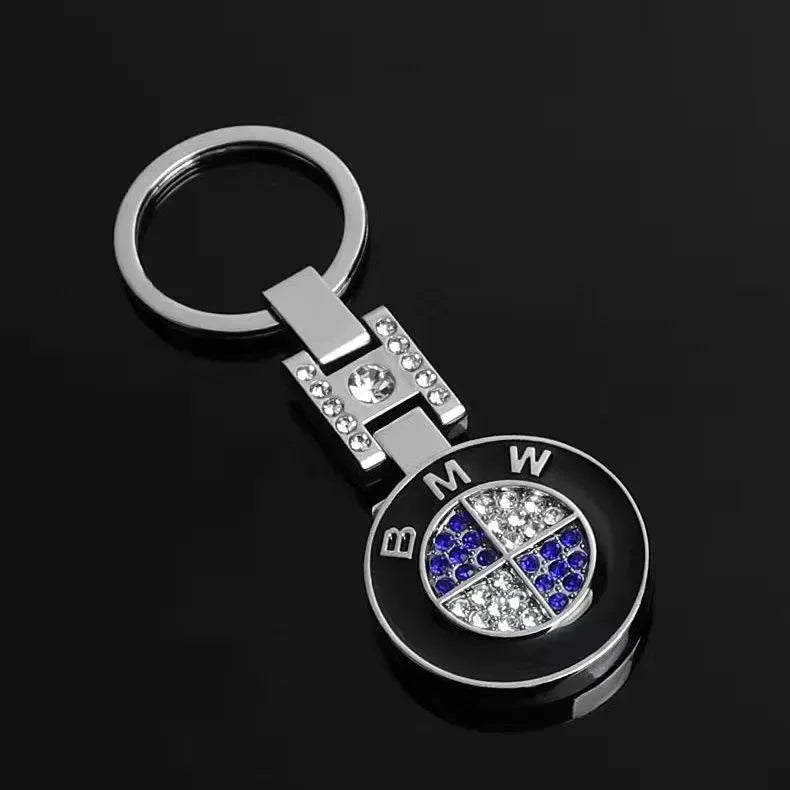 Double - Sided Car Emblem Metal Keychain Jewelry Pendant Diamond Embedded Auto Brand Key Ring for Mercedes BMW Volkswagen - Sahin Orginals