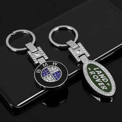 Double - Sided Car Emblem Metal Keychain Jewelry Pendant Diamond Embedded Auto Brand Key Ring for Mercedes BMW Volkswagen - Sahin Orginals